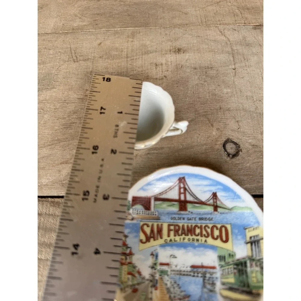 Vintage Small Souvenir Plate‎ And Teacup SAN FRANCISCO Gold Trim